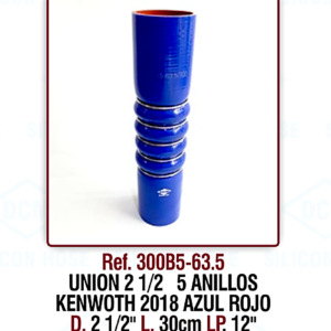 Union con Anillos 2 1/2pulg - 300B5-63.5 (Kenworth 2018 azul rojo)